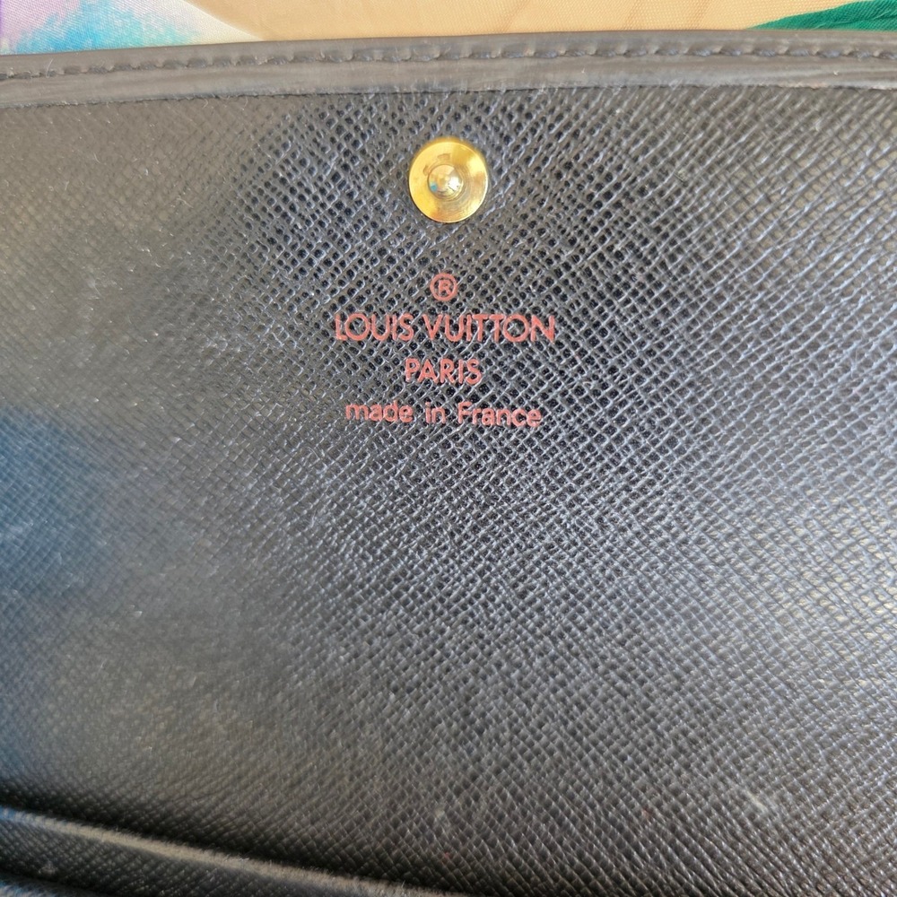 Louis Vuitton Black Epi Sarah Wallet Vintage Clutch Legit App COA - Picture 10 of 16